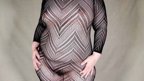 Curvy Girl Showing Small Boobs, Hairy Pussy and Big Ass in Her See Through Dress
