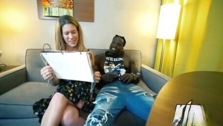 Black lover with a long cock fucked a hot white model Louie Smalls